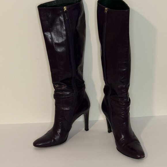 Gucci Luscious Purple Leather Boots Size 7.5 B - Picture 10 of 15